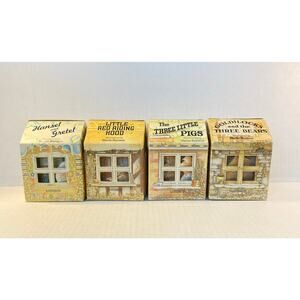 VTG Fairytale 3-D House Foldout 4 Mini Storybooks Collection 1982 Lothrop/Walker